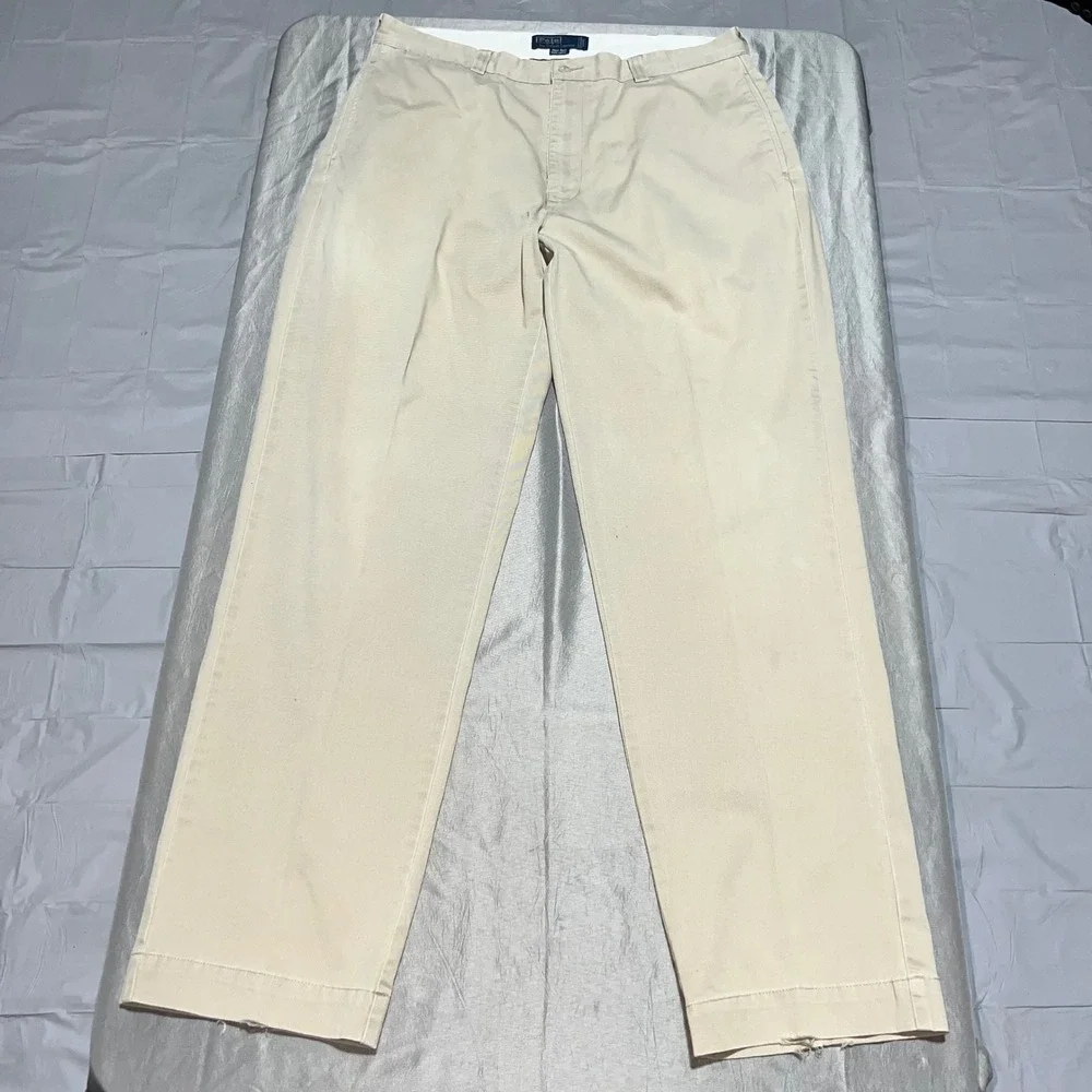 Polo Ralph Lauren Philip Pant Mens 36x34 Khaki Chino Cotton Straight Leg Beige